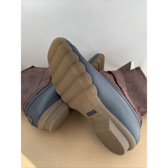 Sperry Top Sider Rip Water Duck Boots Faux Fur Womens 5 M Waterproof Blue Rubber - Picture 4 of 4